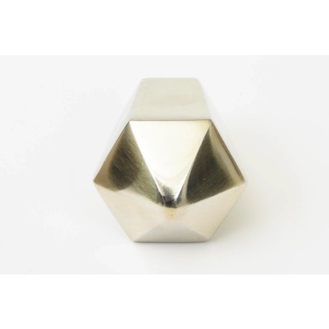 Vintage Two Brass and Nickel Sculptural Objects or Paperweights, 1960's For Sale - Image 9 of 12