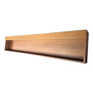 Long Danish Floating Teak Sideboard with Lights, 1960s For Sale
