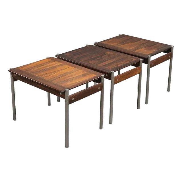 Norwegian MCM Rosewood Side Tables For Sale