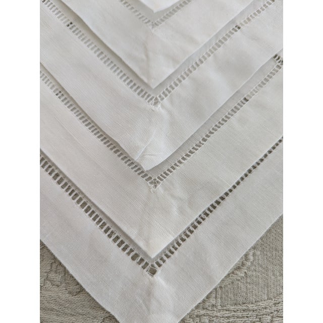 Here is a nice set of 12 cocktail/drink coasters of 100% white linen with ladder hemstitch. The plain simplicity of this...