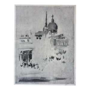 After James McNeill Whistler St Pauls Cathedral, London. 1904 Antique Photogravure, Early Impressionism
