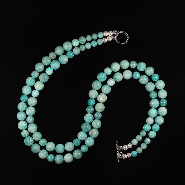 Ajd 18 Inch Two Strand Amazing Amazonite Necklace For Sale - Image 4 of 6