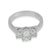 Contemporary Vintage 1.40 Carat Oval Cut Diamond Platinum 3 Stone Ring, Size 6.75 For Sale - Image 3 of 6