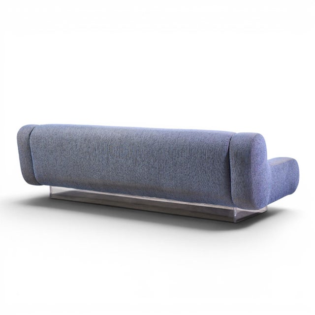 Textile Charles Hollis Jones Mid Century Waterfall Bear Lucite Base Sofa For Sale - Image 7 of 9
