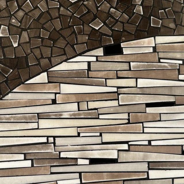 Free-Form Metal and Stone Mosaic Console Table attributed to Berthold Muller, 1960s For Sale - Image 11 of 13