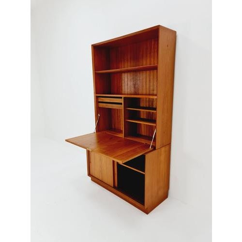 Vintage Danish Teak Bookshelf with Desk by Svend Aage Rasmusen, 1960s For Sale - Image 4 of 11