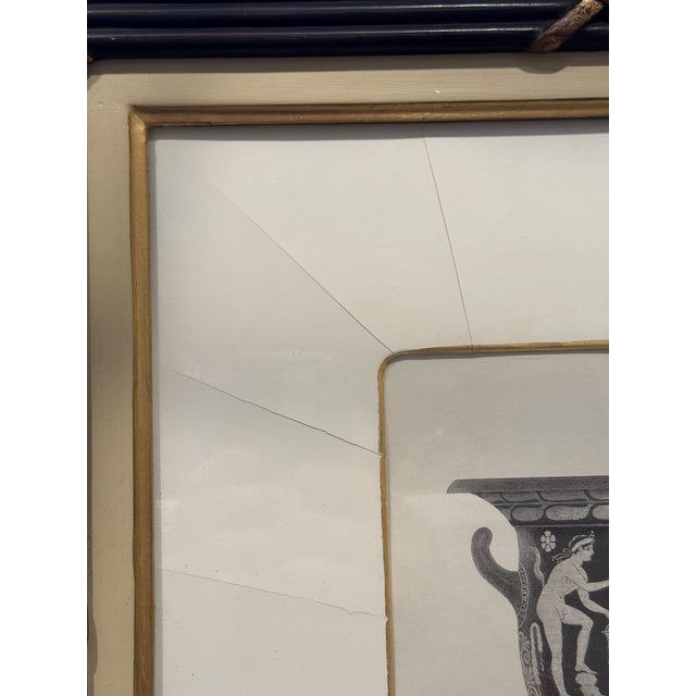 Pair of Neoclassical Engravings of Greek Vases in Custom Black & Gilt Frames For Sale - Image 11 of 14