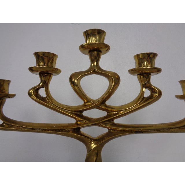 Large Brutalist Bronze Candleholder, Italy, 1960s For Sale - Image 9 of 18