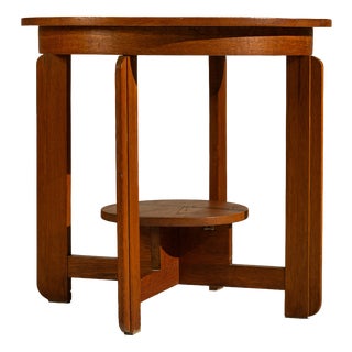 Amsterdam School Side Table in Oak, 1920s For Sale