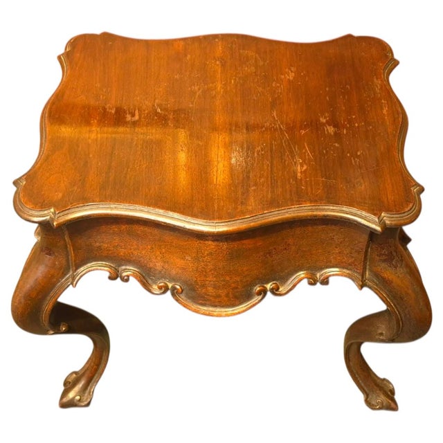 Late 19th Century 19th Century Portuguese Baroque Hand-Painted and Carved Side Table - 24" For Sale - Image 5 of 12