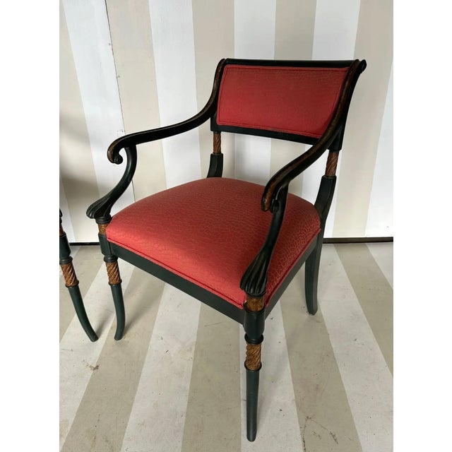 Early 20th Century Chic Pair of Regency Style Armchairs For Sale - Image 9 of 10