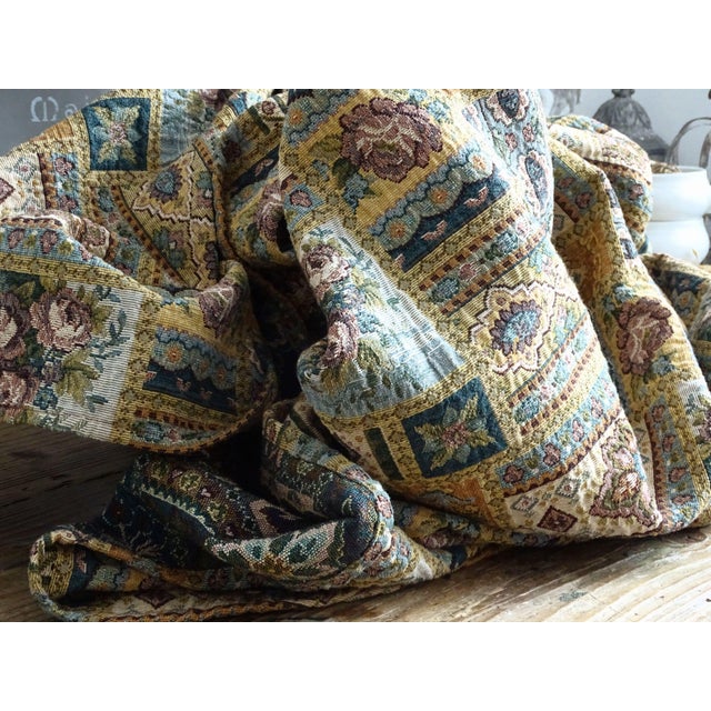 1960s Brocade Fabric Panel Floral Design For Sale - Image 4 of 12