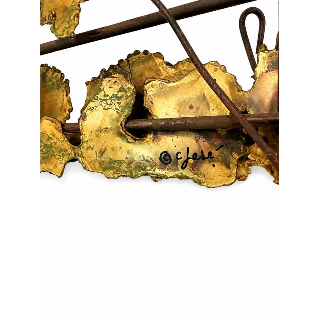 A distinctive vintage signed Curtis Jeré for Artisan House wall sculpture titled “Carriage at the Cross Roads,” executed...