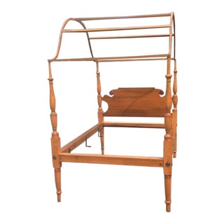Early 19th Century Antique Sheraton Maple and Pine Canopy Bed For Sale