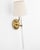 Abigail XL Sconce in Soft Brass and Clear Wavy Glass with Linen Shade Designer: Marie Flanigan Finish: Soft Brass and...
