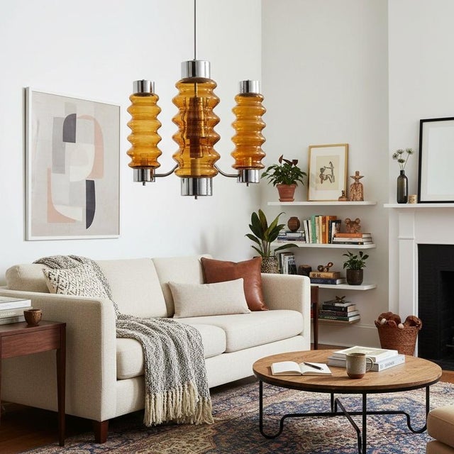 Works with three E14 energy saving low heat bulbs up to an equivalent of 60w each. (not supplied) Height without the...