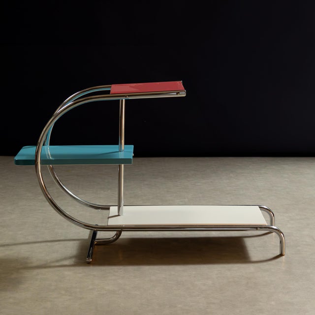 Functionalist Flower Etager by Jindrich Halabala for Up Závody, 1930s, in Restored conditions. Designed 1920 to 1949 This...