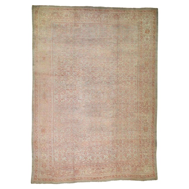 Antique Turkish Oushak Wool Hand Knotted Oriental Rug For Sale - Image 12 of 12