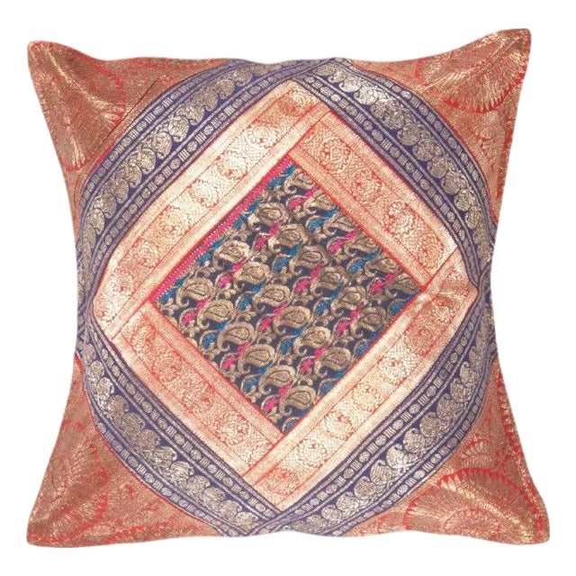 Pasargad DC Sari Silk Square Pillow Case For Sale