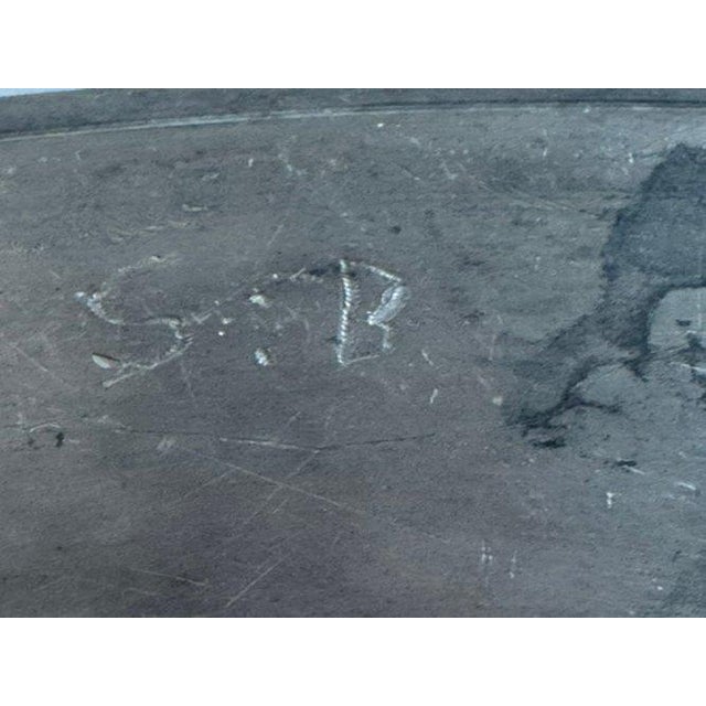 Antique European Pewter Charger With Zig-Zag Wiggle Work Initials For Sale In San Francisco - Image 6 of 12