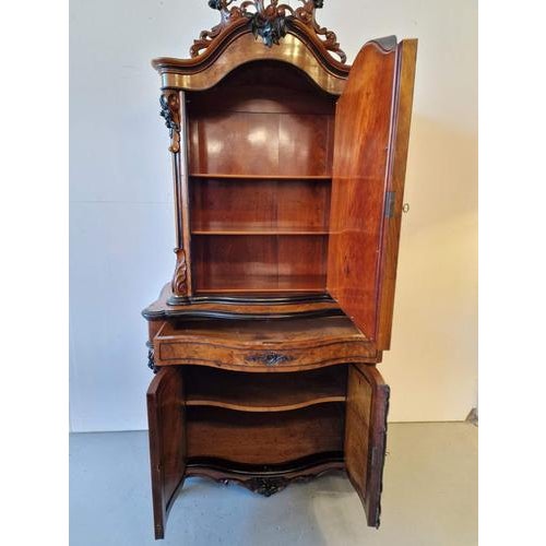 Dutch Carved Cabinet in Walnut For Sale - Image 10 of 14