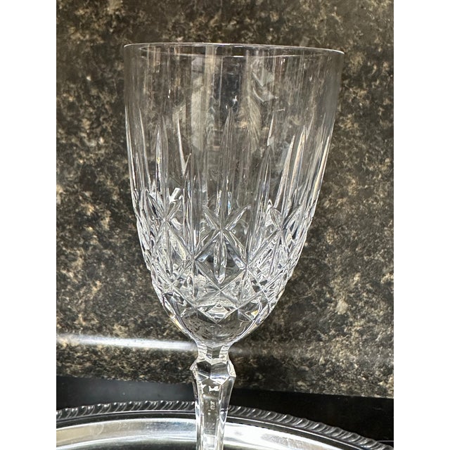 Mid 19th Century Edinburgh Crystal Ships Decanter With 6 Glasses and Silver Tray For Sale - Image 11 of 12