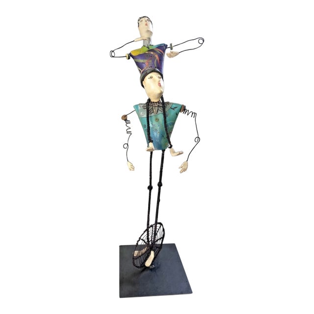 “Unicycle” – Laura Balombini Original Sculpture – Jesters Series (2005–2007) – Exhibition Piece For Sale