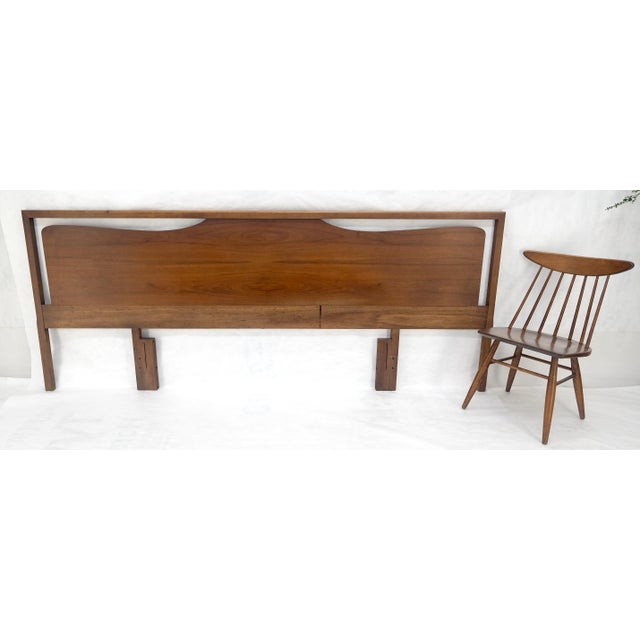 Adrian Pearsall Sculptural Walnut Headboard Bed 102" Wide Mid Century Modern MINT For Sale - Image 4 of 7