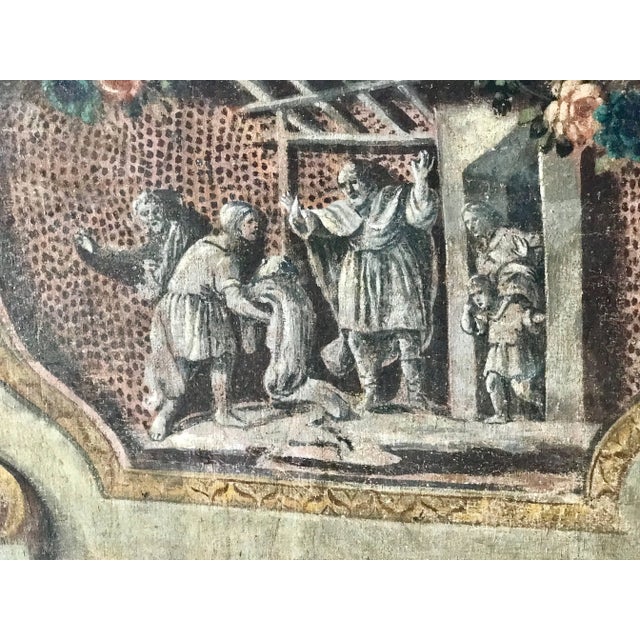 Set of Four Italian 18th Century Panels, Gouache on Canvas For Sale - Image 10 of 11