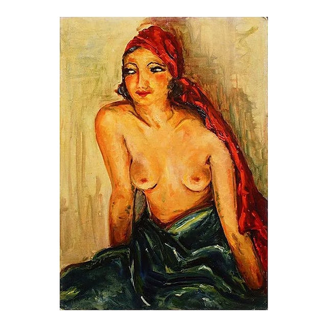 Portrait of Woman - Oil on Wooden Panel by Antonio Feltrinelli - 1930s 1930s For Sale