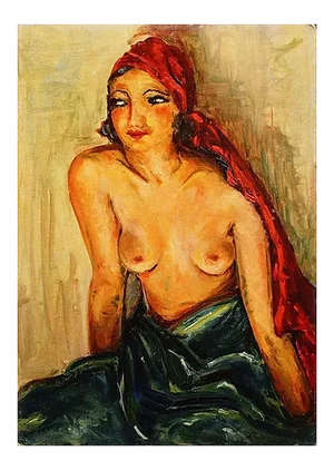 Portrait of Woman - Oil on Wooden Panel by Antonio Feltrinelli - 1930s 1930s