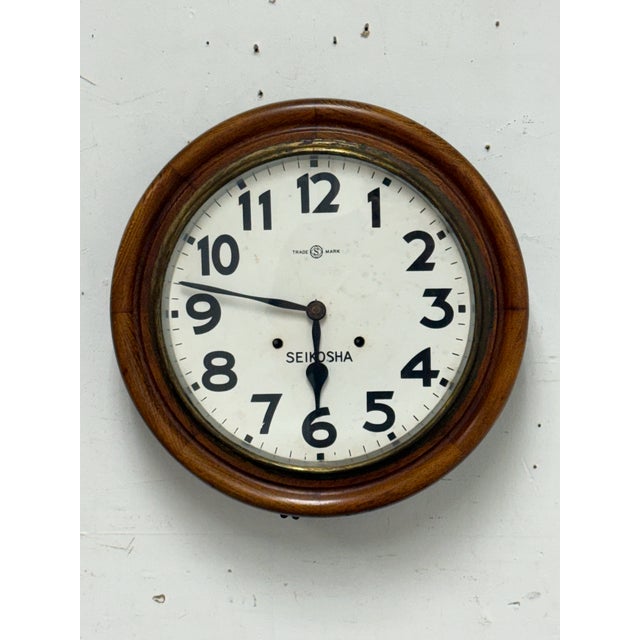 Antique Seikosha Wall Clock For Sale - Image 9 of 12