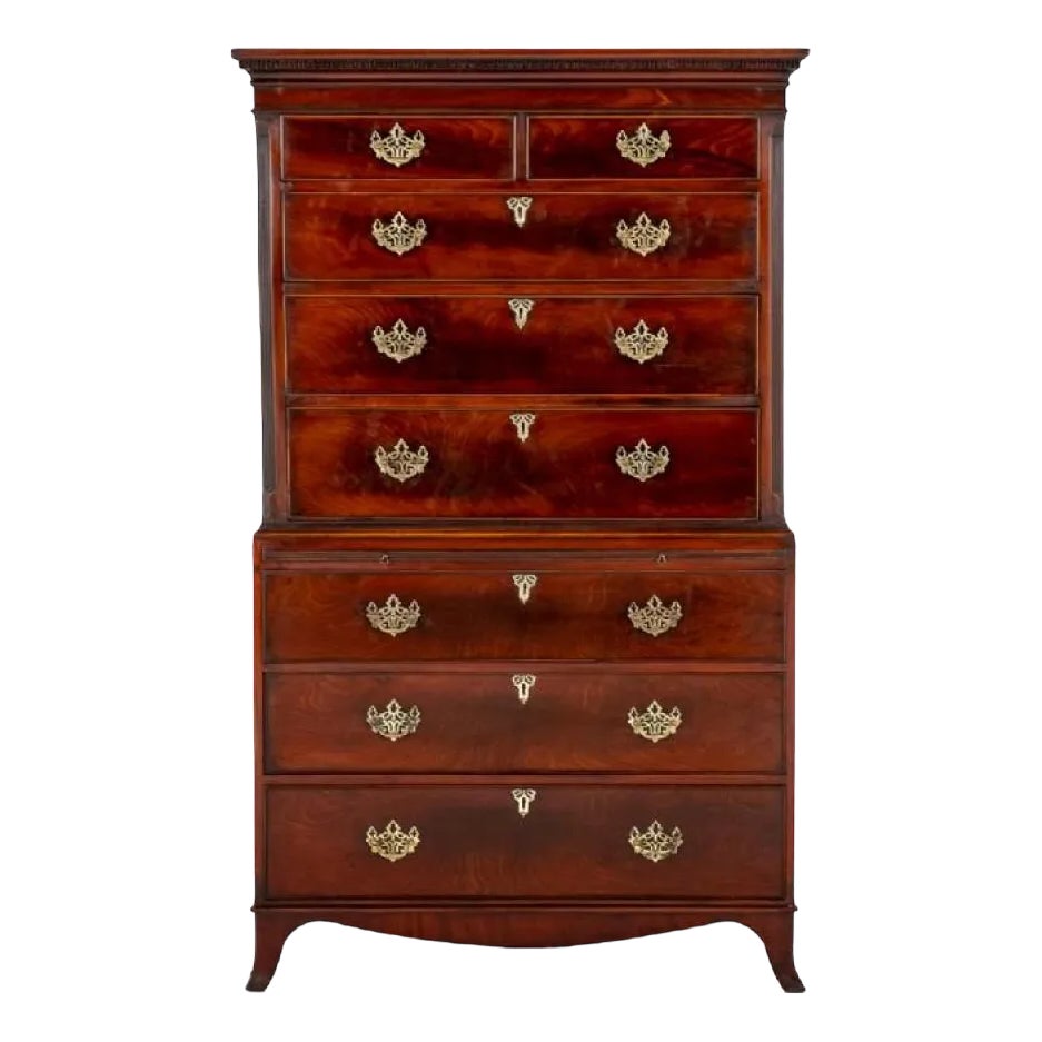 Georgian Chest on Chest in Mahogany | Chairish