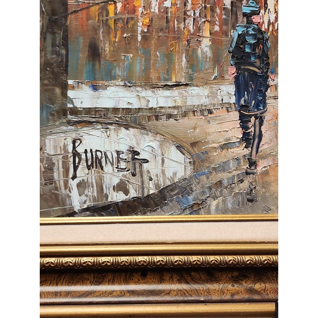 Beautiful vintage after Caroline Burnett (1877-1950) parisian scene, impasto, in excellent condition. Vibrantly colored...