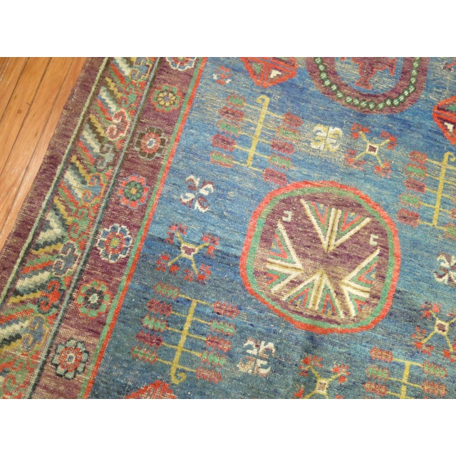 Early 20th Century Blue Antique Khotan Rug - 5'3" x 8'9" For Sale - Image 5 of 7