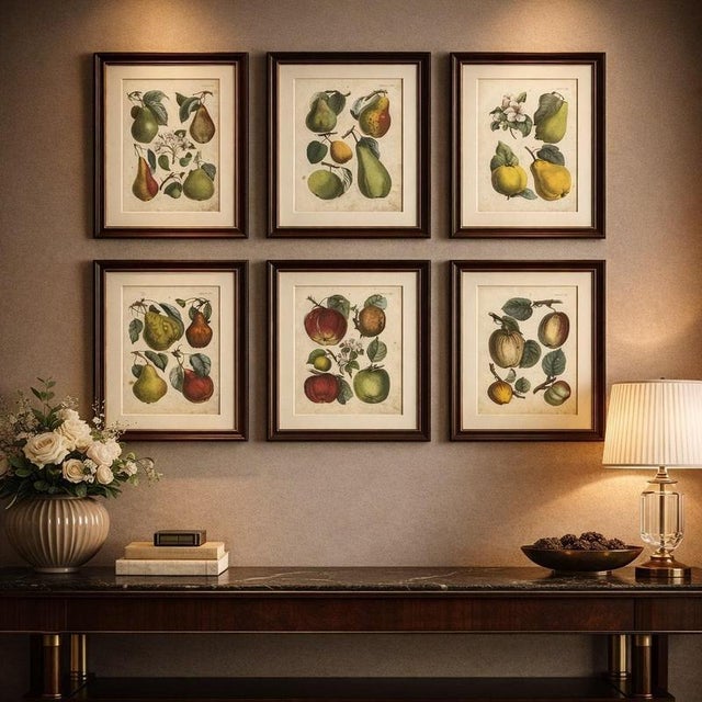 This complete set of six mid-19th century botanical fruit chromolithographs was published in Stuttgart in 1854 under the...