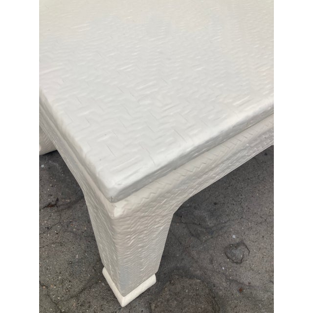 Karl Springer Karl Springer Linen Wrapped Elongated Chinoiserie Coffee Table For Sale - Image 4 of 13