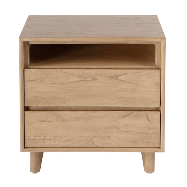 Halmstad 24 in. W Wood Panel 2 Drawer Nightstand with Soft-Closing Drawers, Blonde Oak For Sale In Chicago - Image 6 of 11