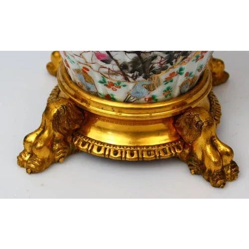 Porcelain Vase on a Bronze Base For Sale - Image 3 of 11