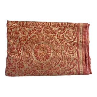 Authentic Mariano Fortuny “Orsini” Rust and Gold Textile - 5 Yards For Sale