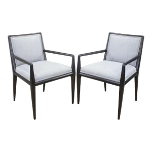 T.H. Robsjohn-Gibbings Sleek Lined Armchairs for Widdicomb - a Pair