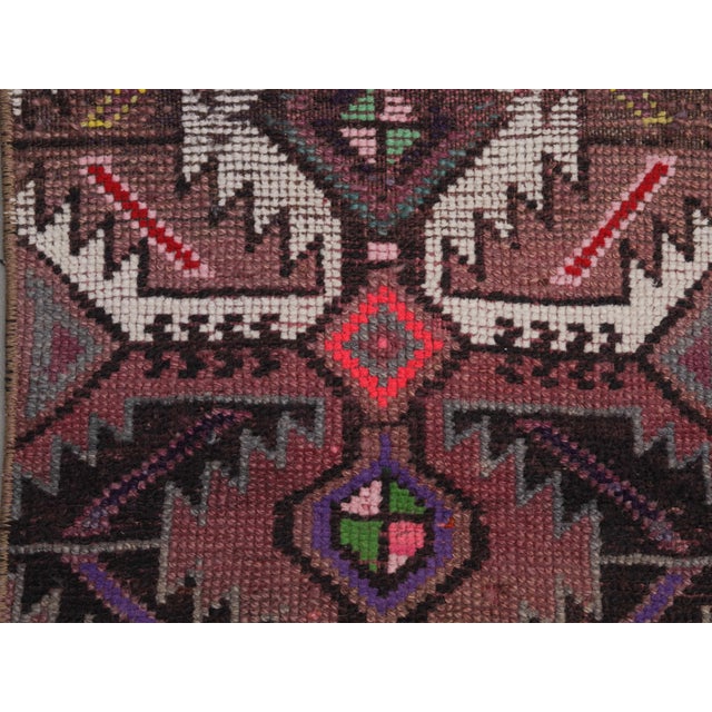 1970s Vintage Handmade Wool Cotton Purple Area Rug For Sale - Image 11 of 11