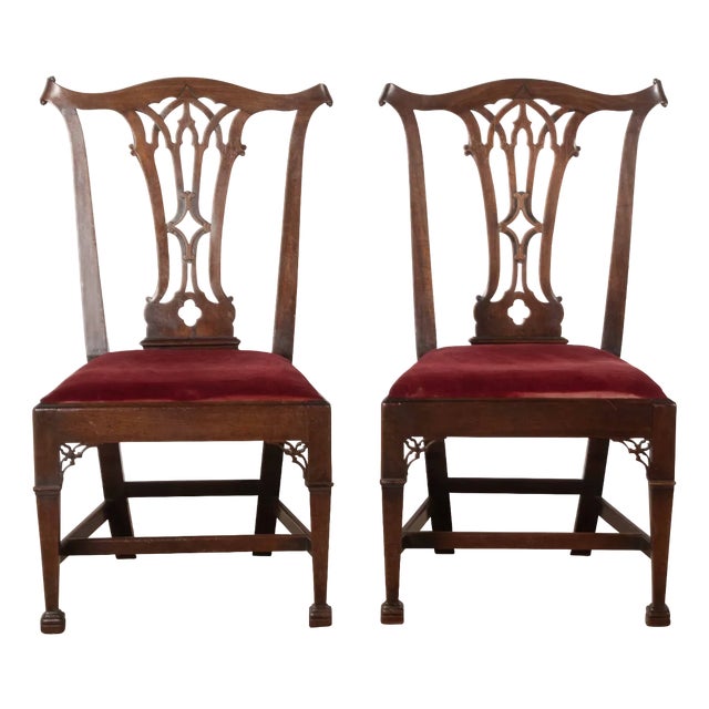 Set of Antique Mahogany Side Chairs, 1760 For Sale