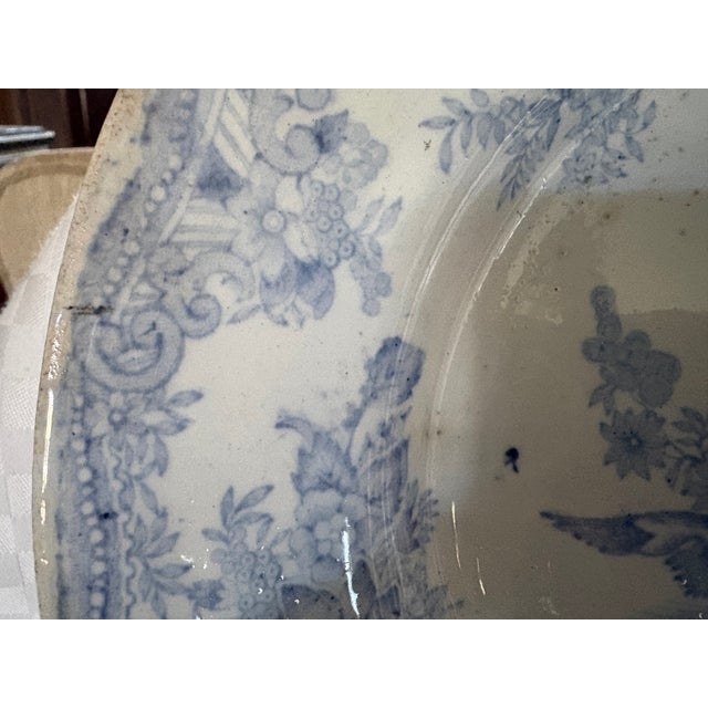 Cornflower Blue 19th Century Asiatic Pheasant Platter For Sale - Image 8 of 17
