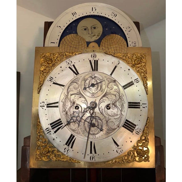 American Circa 1900 Harriet Beecher & Calvin Ellis Stowe Family Grandfather Clock For Sale - Image 3 of 11