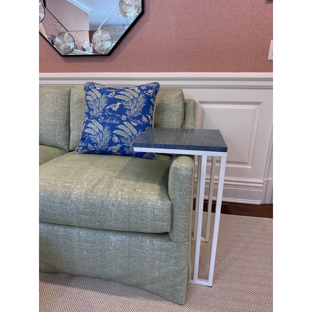 Keith Fritz Fine Furniture Sidecar in Ceylon Blue For Sale - Image 4 of 15