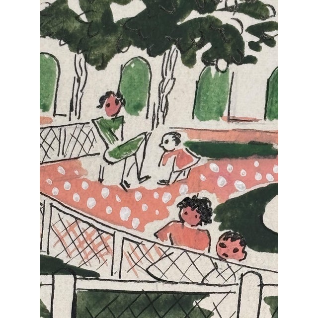 Thérèse Hummel, Place Des Vosges, 20th Century, Watercolor For Sale - Image 5 of 11