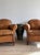Rustic European Antique Pair French Leather Chairs For Sale - Image 3 of 17