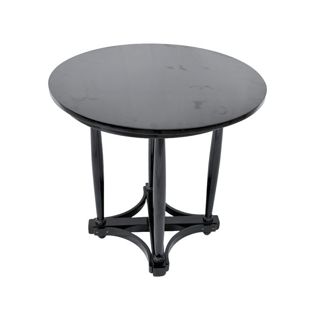 Black Small Viennese Bentwood Dining Table, Austria, 1920s For Sale - Image 8 of 12