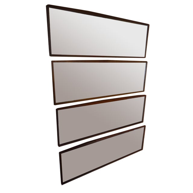 Large Horizontal Teak Mirror, 1960s For Sale